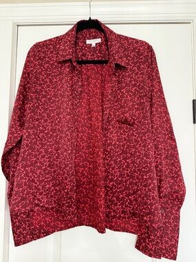 Equipment Femme Red and Burgundy Printed Shirt